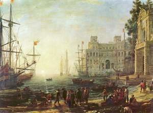 Claude Lorrain (Gellee) - Harbour with Villa Medici, 1637