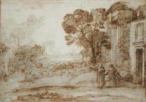 Claude Lorrain (Gellee) - Landscape with Abraham Expelling Hagar and Ishmael, c.1665-67