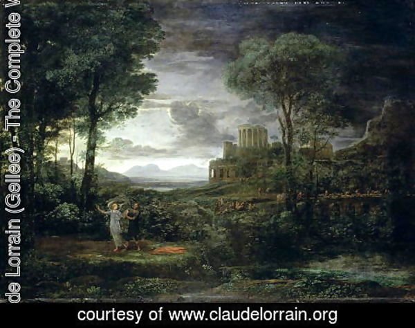Claude Lorrain (Gellee) - Landscape with Jacob Wrestling with the Angel, or Night, 1672