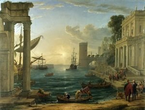 Claude Lorrain (Gellee) - Seaport with the Embarkation of the Queen of Sheba, 1648