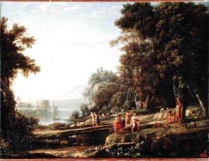 Claude Lorrain (Gellee) - Landscape with Apollo and Marsyas, 1639-40
