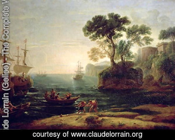 Claude Lorrain (Gellee) - Arrival of Aeneas in Italy, the Dawn of the Roman Empire
