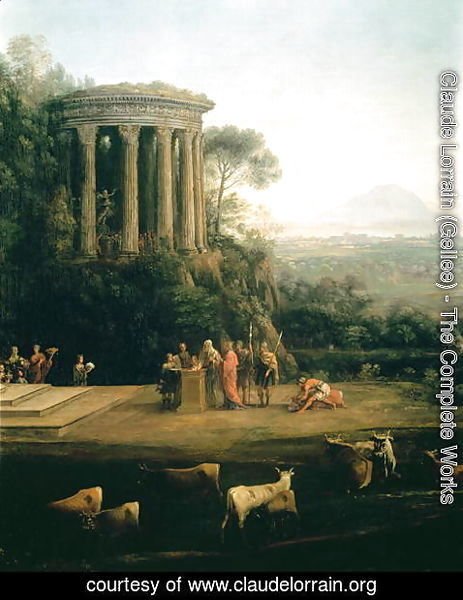 Claude Lorrain (Gellee) - Landscape with the Father of Psyche sacrificing to Apollo