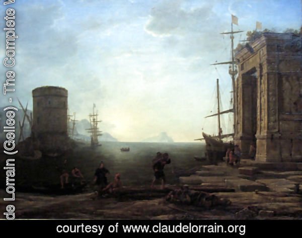 Claude Lorrain (Gellee) - Harbour view at sunrise