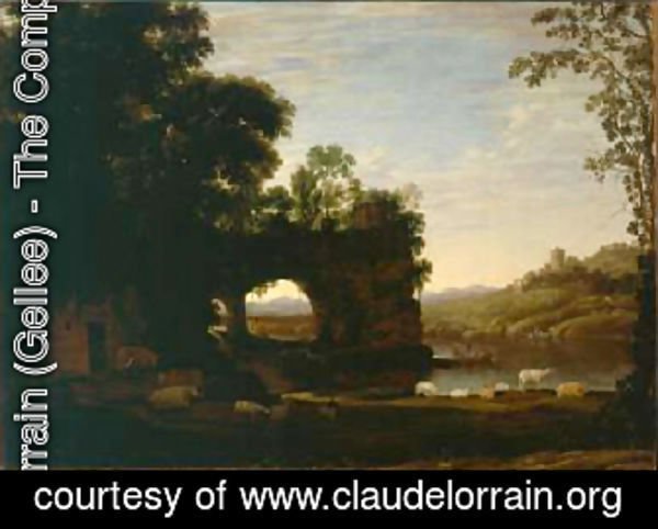 Claude Lorrain (Gellee) - Landscape with a Rock and River 1628 30