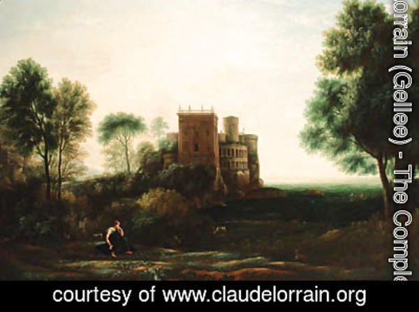 Claude Lorrain (Gellee) - A landscape with Psyche before the Palace of Love