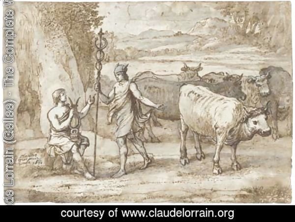 Mercury returning the cattle of Admetus to Apollo