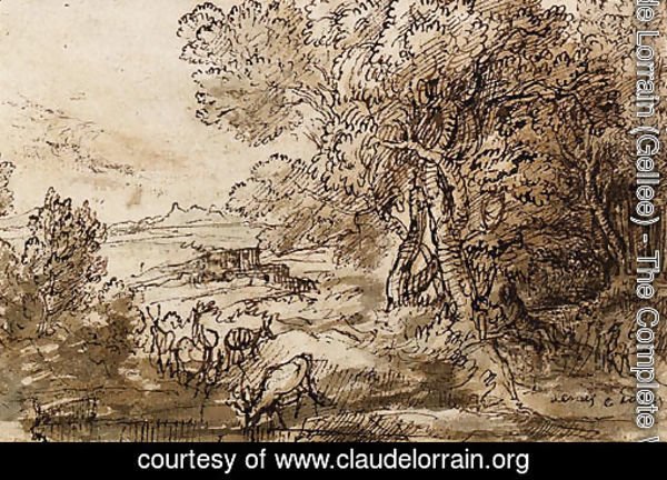 Venus and Adonis in an extensive Landscape with Deer