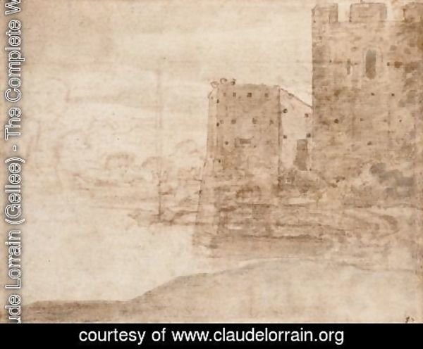 Claude Lorrain (Gellee) - Chateau Fort Au Bord D'une Riviere