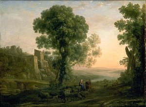 Claude Lorrain (Gellee) - Landscape with Peasants Returning with Their Herds