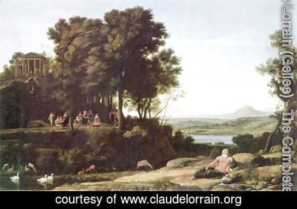 Claude Lorrain (Gellee) - Landscape with Apollo, the Muses and a river god