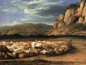 Flock of Sheep in the Campagna