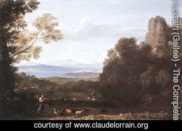 Claude Lorrain (Gellee) - Landscape with Apollo and Mercury 1660