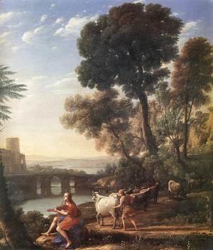 Claude Lorrain (Gellee) - Landscape with Apollo Guarding the Herds of Admetus 1645