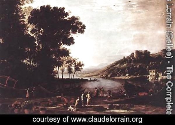 Claude Lorrain (Gellee) - Landscape with Merchants c. 1630