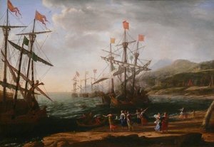 Claude Lorrain (Gellee) - Marine with the Trojans Burning their Boats 1643