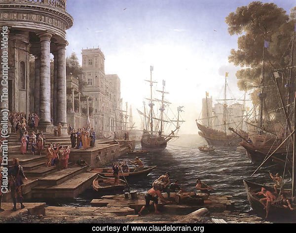 Port Scene with the Embarkation of St Ursula 1641