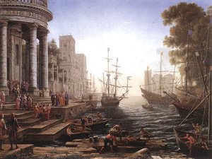 Claude Lorrain (Gellee) - Port Scene with the Embarkation of St Ursula 1641