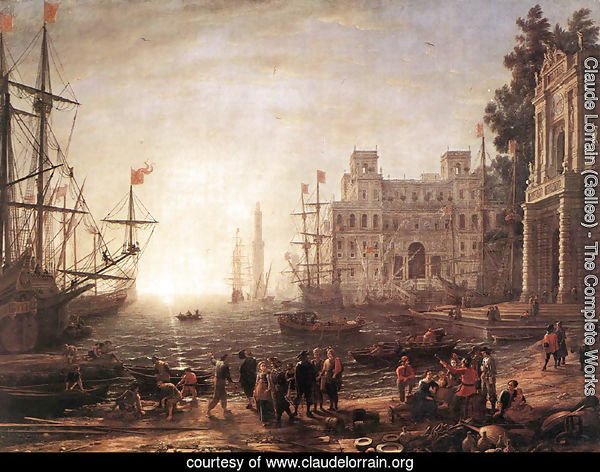 Port Scene with the Villa Medici 1637