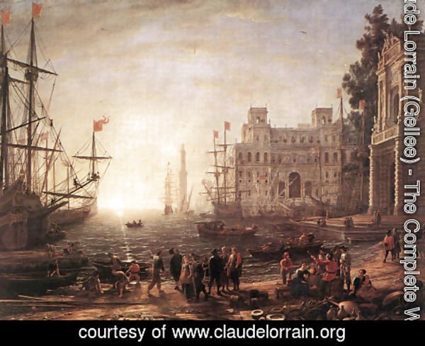 Claude Lorrain (Gellee) - Port Scene with the Villa Medici 1637