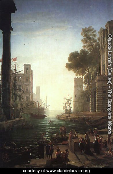 Landscape with the Embarkation of Saint Paula Romana at Ostia  1639