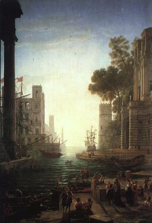 Landscape with the Embarkation of Saint Paula Romana at Ostia  1639
