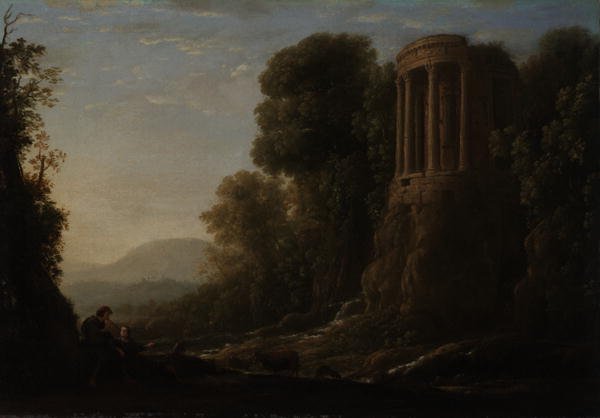 River Landscape with Tiburtine Temple at Tivoli, c.1635