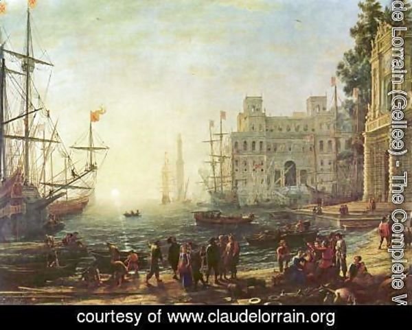 Claude Lorrain (Gellee) - Harbour with Villa Medici, 1637