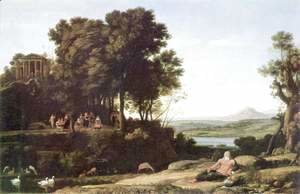 Claude Lorrain (Gellee) - Landscape with Apollo and the Muses, 1652