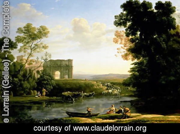 Claude Lorrain (Gellee) - Pastoral Capriccio with the Arch of Constantinople