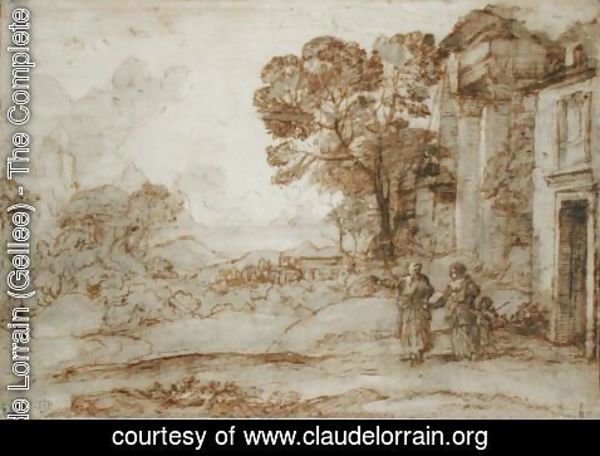 Claude Lorrain (Gellee) - Landscape with Abraham Expelling Hagar and Ishmael, c.1665-67