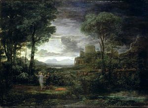 Claude Lorrain (Gellee) - Landscape with Jacob Wrestling with the Angel, or Night, 1672