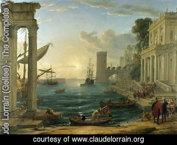 Claude Lorrain (Gellee) - Seaport with the Embarkation of the Queen of Sheba, 1648