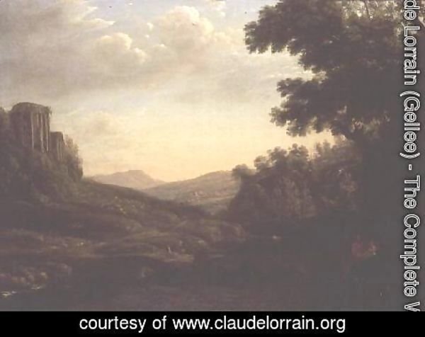 Claude Lorrain (Gellee) - Extensive Wooded Landscape with Ruined Temple
