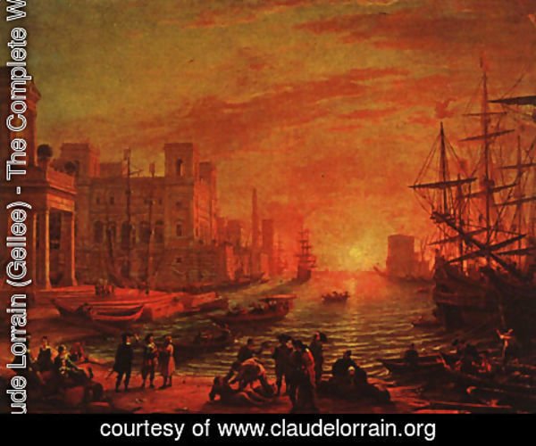 Claude Lorrain (Gellee) - Sea Port at Sunset, 1639