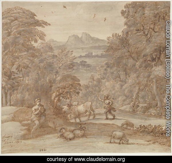 Landscape with Mercury and Apollo as a Shepherd, 1673