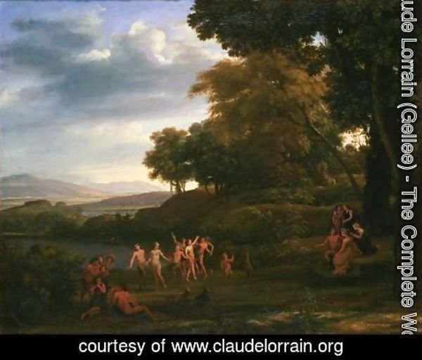 Claude Lorrain (Gellee) - Landscape with Dancing Satyrs and Nymphs
