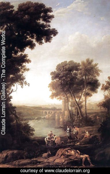 Claude Lorrain (Gellee) - Landscape with Moses saved from the waters