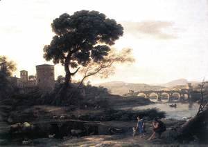 Claude Lorrain (Gellee) - Landscape with Shepherds, The Pont Molle