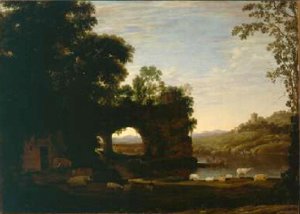 Claude Lorrain (Gellee) - Landscape with a Rock and River 1628 30