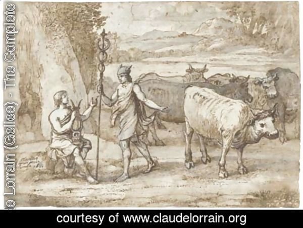 Claude Lorrain (Gellee) - Mercury returning the cattle of Admetus to Apollo