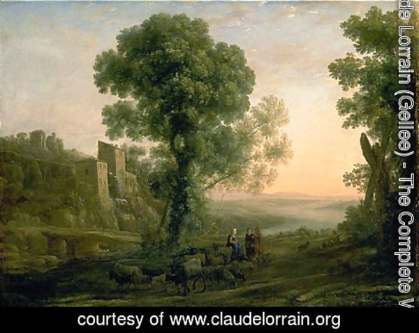 Claude Lorrain (Gellee) - Landscape with Peasants Returning with Their Herds