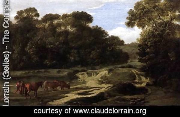 Claude Lorrain (Gellee) - Forest Path with Herdsmen and Herd