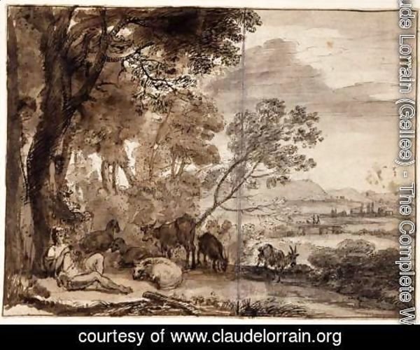 Claude Lorrain (Gellee) - Landscape with a Goatherd