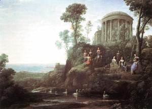 Claude Lorrain (Gellee) - Apollo and the Muses on Mount Helion (Parnassus) 1680