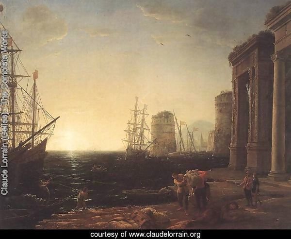 Harbour Scene at Sunset 1643