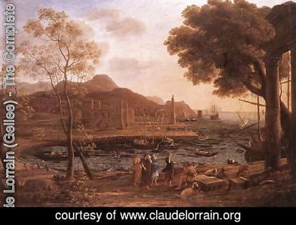 Claude Lorrain (Gellee) - Harbour Scene with Grieving Heliades c. 1640