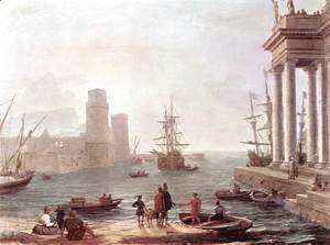 Claude Lorrain (Gellee) - Port Scene with the Departure of Ulysses from the Land of the Feaci 1646