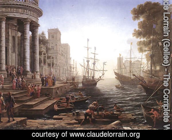 Claude Lorrain (Gellee) - Port Scene with the Embarkation of St Ursula 1641